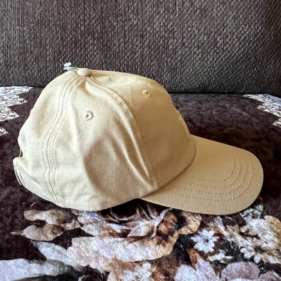 MICHAEL KORS Embroidered Signature Logo Cotton Adjustable Beige Baseball Hat NWT - Picture 6 of 11